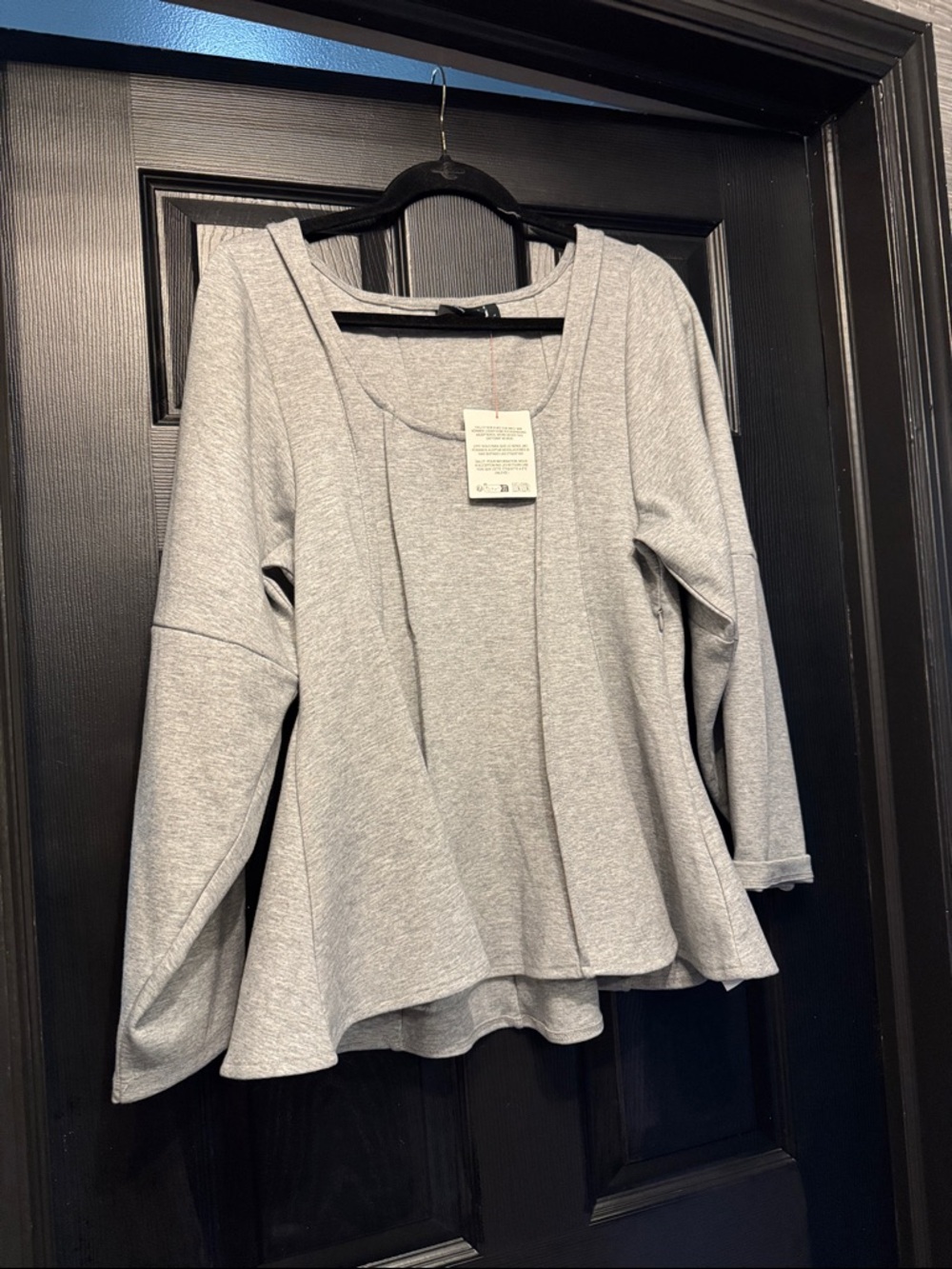 ASOS Heather Gray Peplum Long-Sleeve Tunic